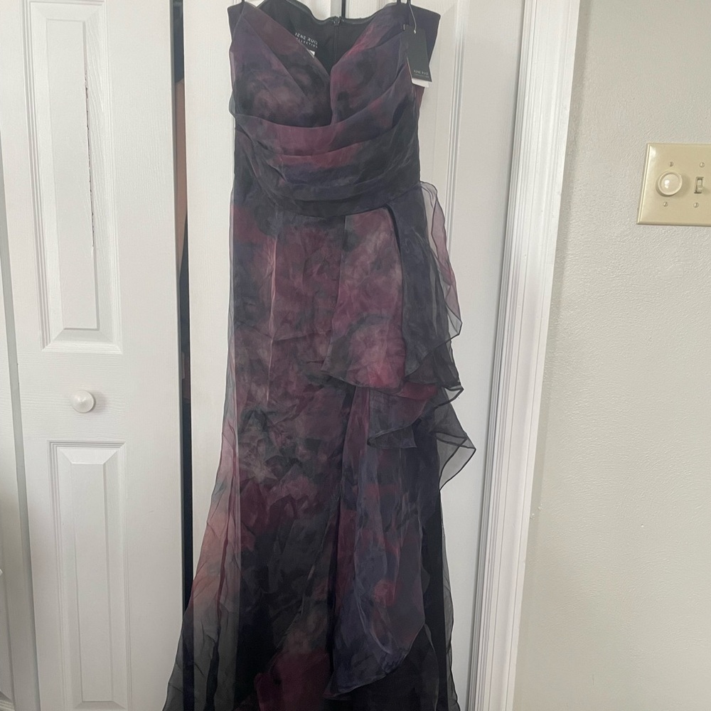 Rene Ruiz Black and Pink Organza Gown
